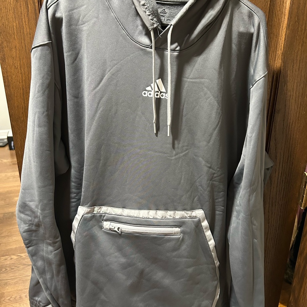 Adidas Men's Charcoal Gray Hoodie